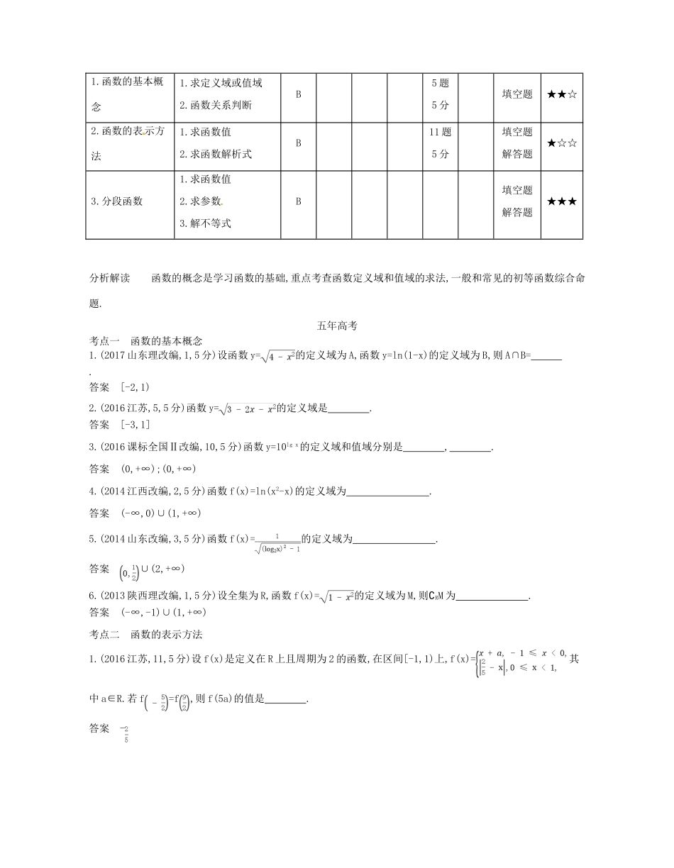 （江苏专版）高考数学一轮复习 第二章 函数 2.1 函数的概念讲义-人教版高三全册数学试题_第2页