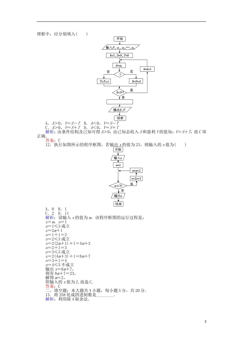 高中数学 第1章 质量评估检测 新人教A版必修3-新人教A版高二必修3数学试题_第3页