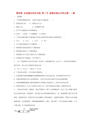 高中化学 第四章 非金属及其化合物 第二节 富集在海水中的元素——氯课时作业（2）新人教版必修1-新人教版高一必修1化学试题