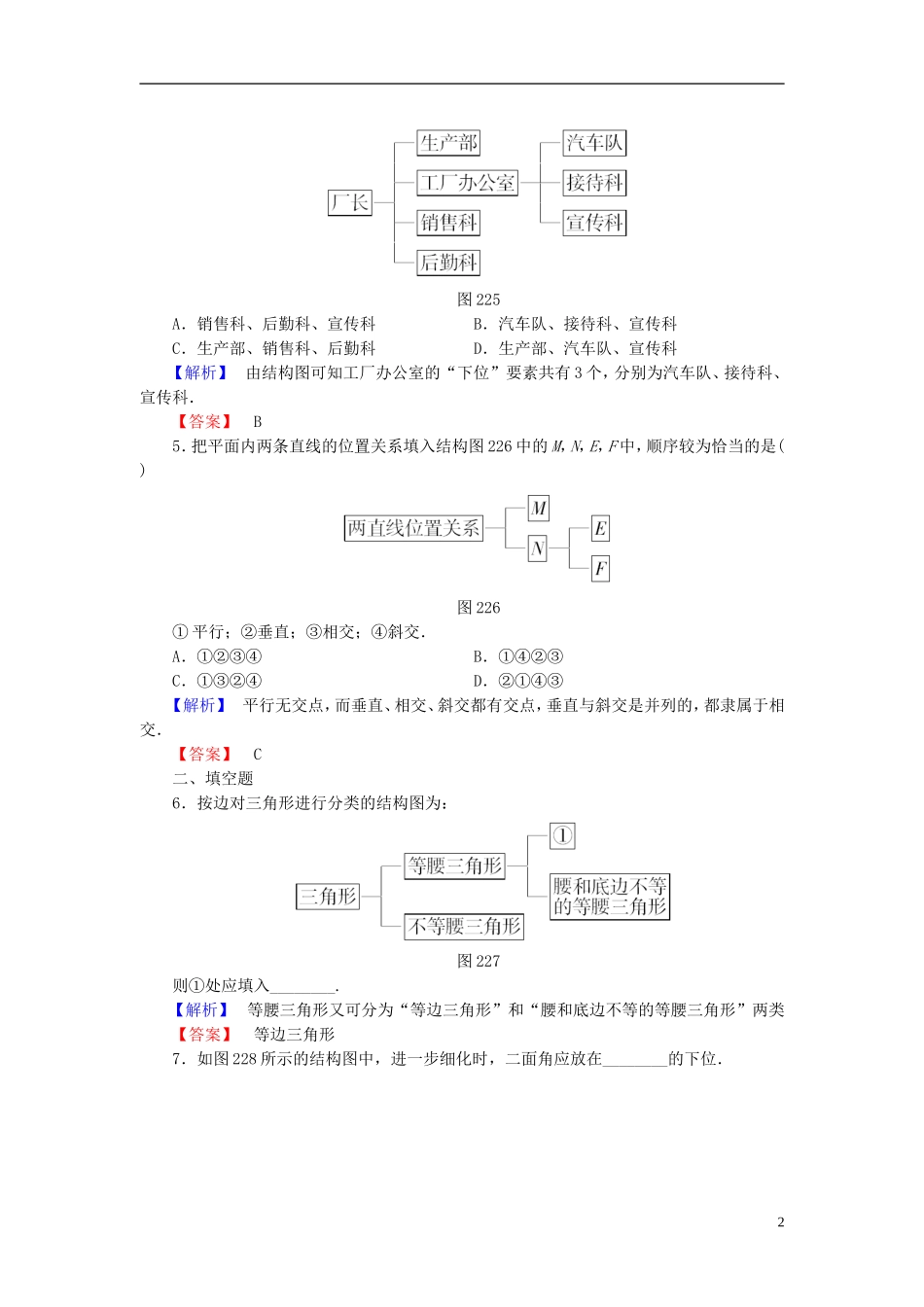 高中数学 第二章 框图 2.2 结构图学业分层测评（含解析）北师大版选修1-2-北师大版高二选修1-2数学试题_第2页