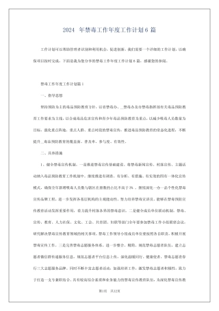 2024年禁毒工作年度工作计划6