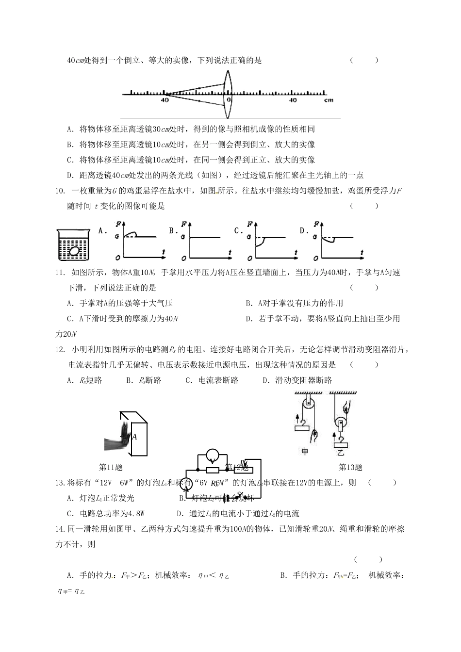 中考物理冲刺2试卷_第2页