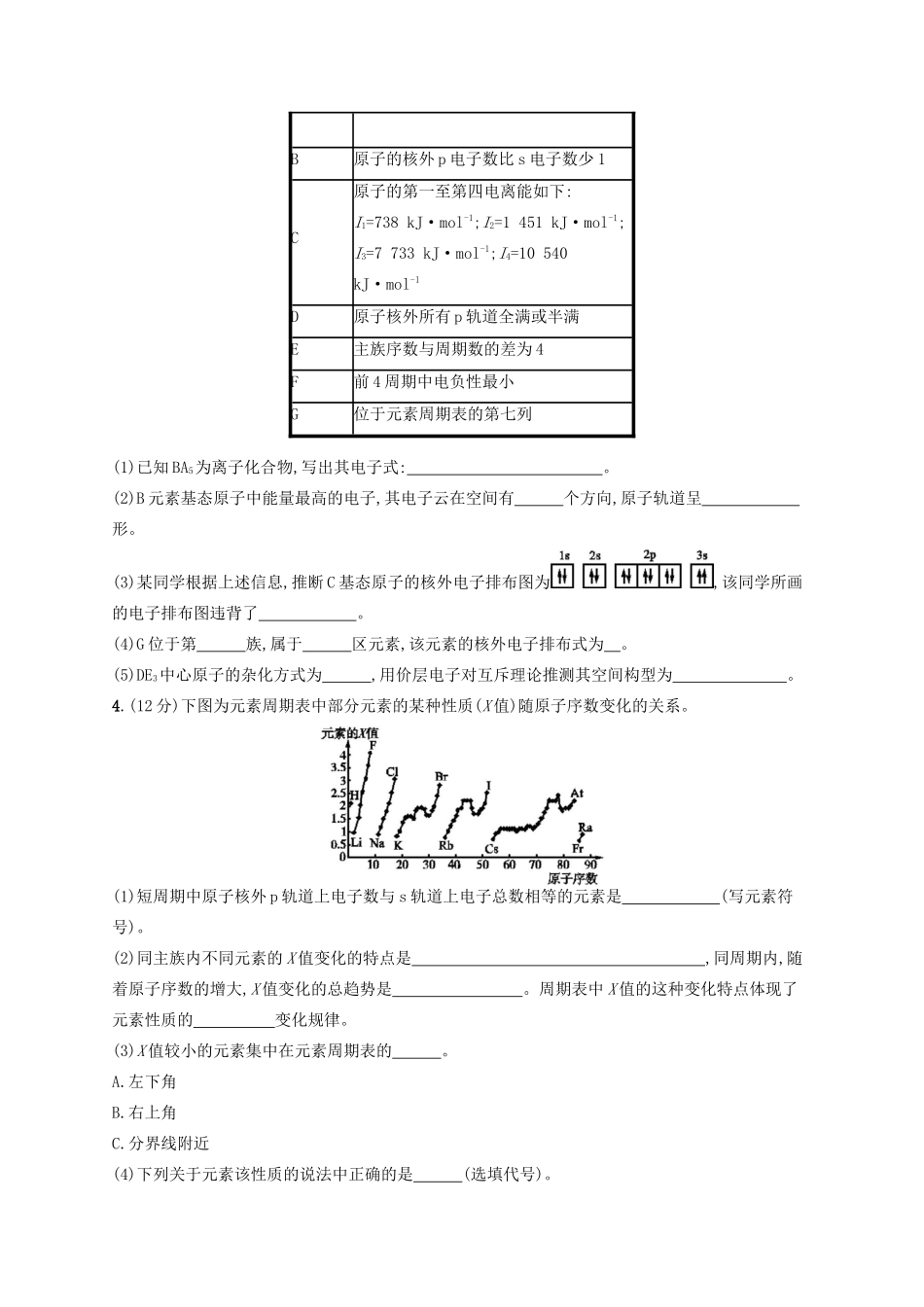 广西高考化学一轮复习 考点规范练35 原子结构与性质 新人教版-新人教版高三全册化学试题_第2页