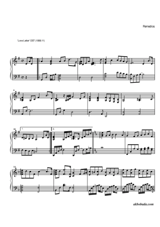 日本电影【情书】 Winter Story 钢琴谱