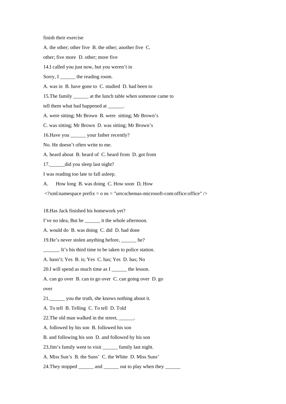 中考英语易错选择100题习题精练试卷_第2页