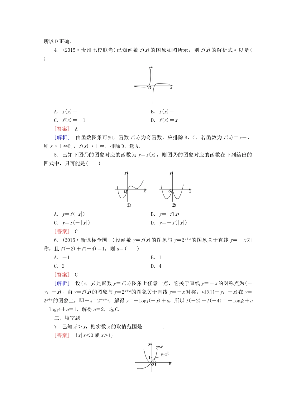 （新课标）高考数学一轮复习 第二章 函数、导数及其应用 第7讲 函数的图象习题-人教版高三全册数学试题_第2页