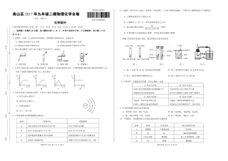 九年级物理、化学下学期第二次调研(二模)试卷(pdf，无答案)试卷