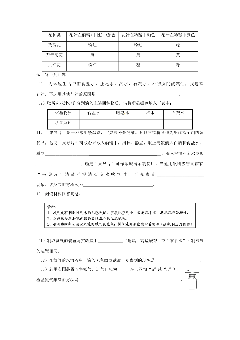 九年级化学全册 第七章 应用广泛的酸碱盐单元综合测试卷 沪教版试卷_第2页
