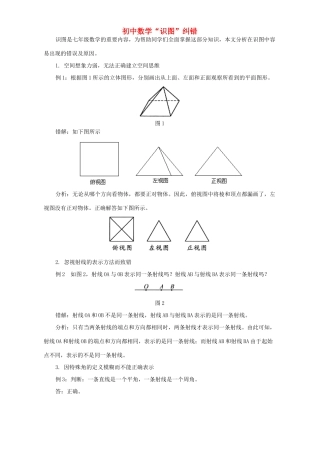 初中数学 识图 纠错 专题辅导 不分版本 试题
