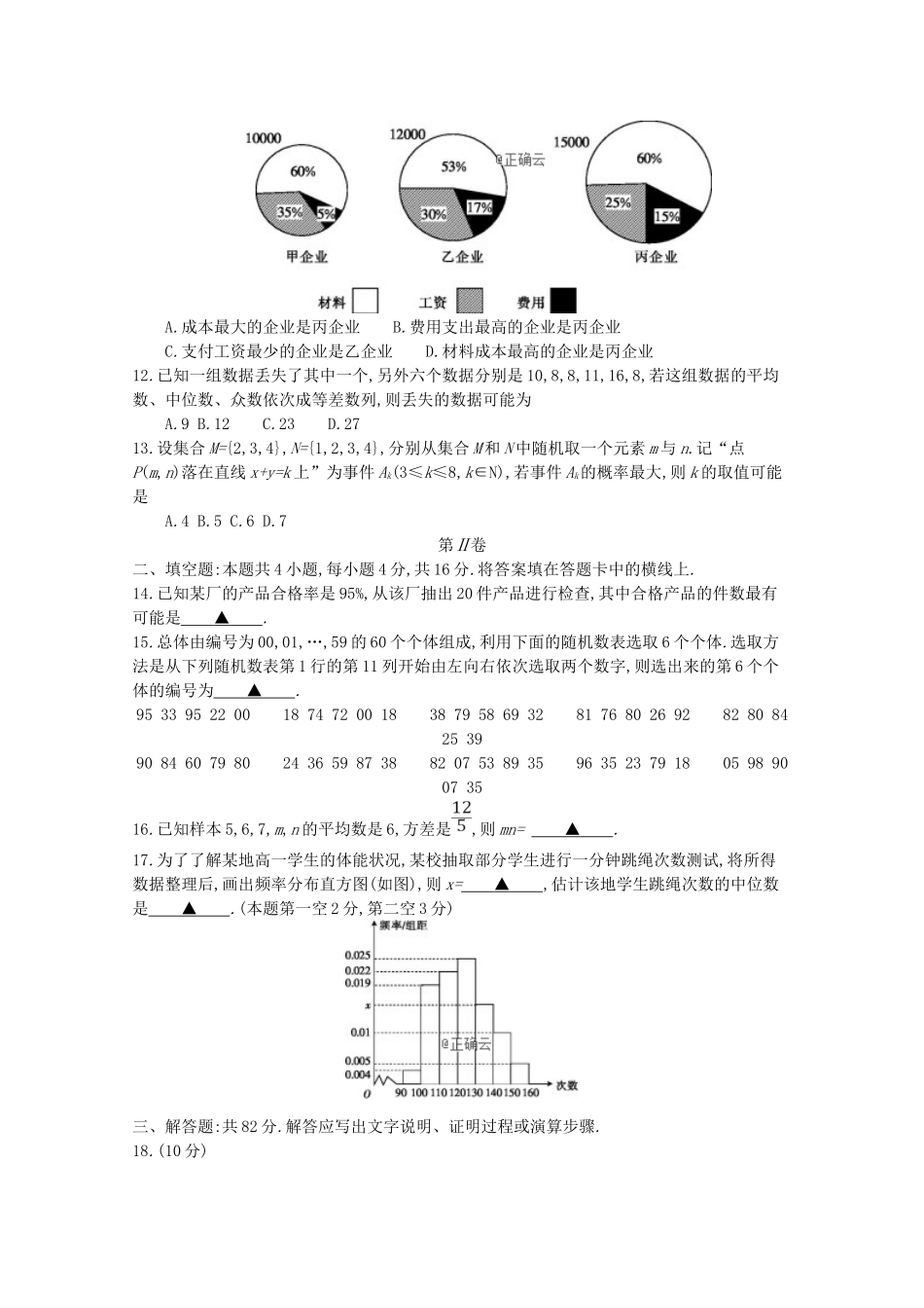 山东省沂水县二中 高二数学上学期第一次教学质量检测试卷_第3页