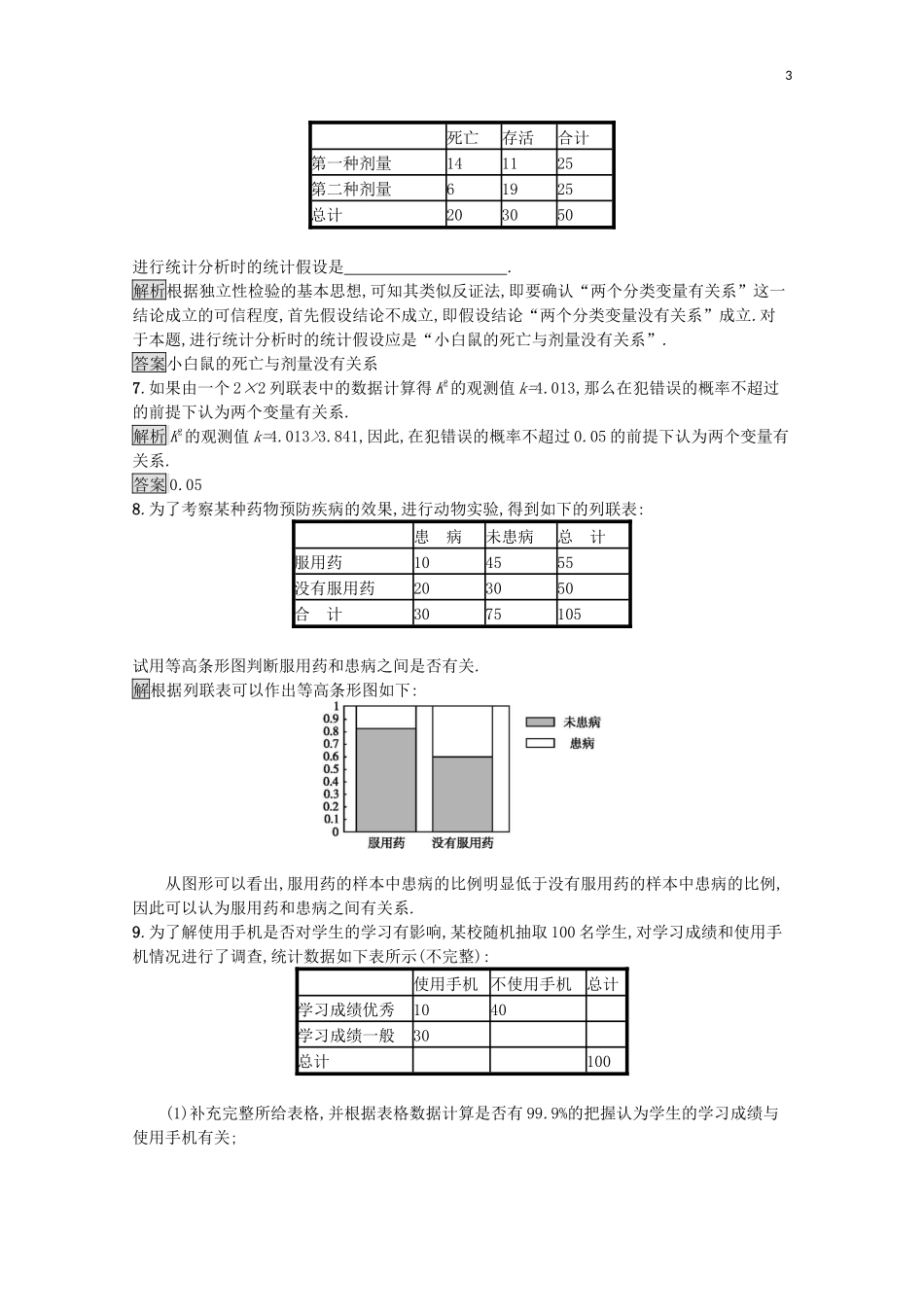 高中数学 第一章 统计案例 1.2 独立性检验的基本思想及其初步应用课后提升训练（含解析）新人教A版选修1-2-新人教A版高二选修1-2数学试题_第3页