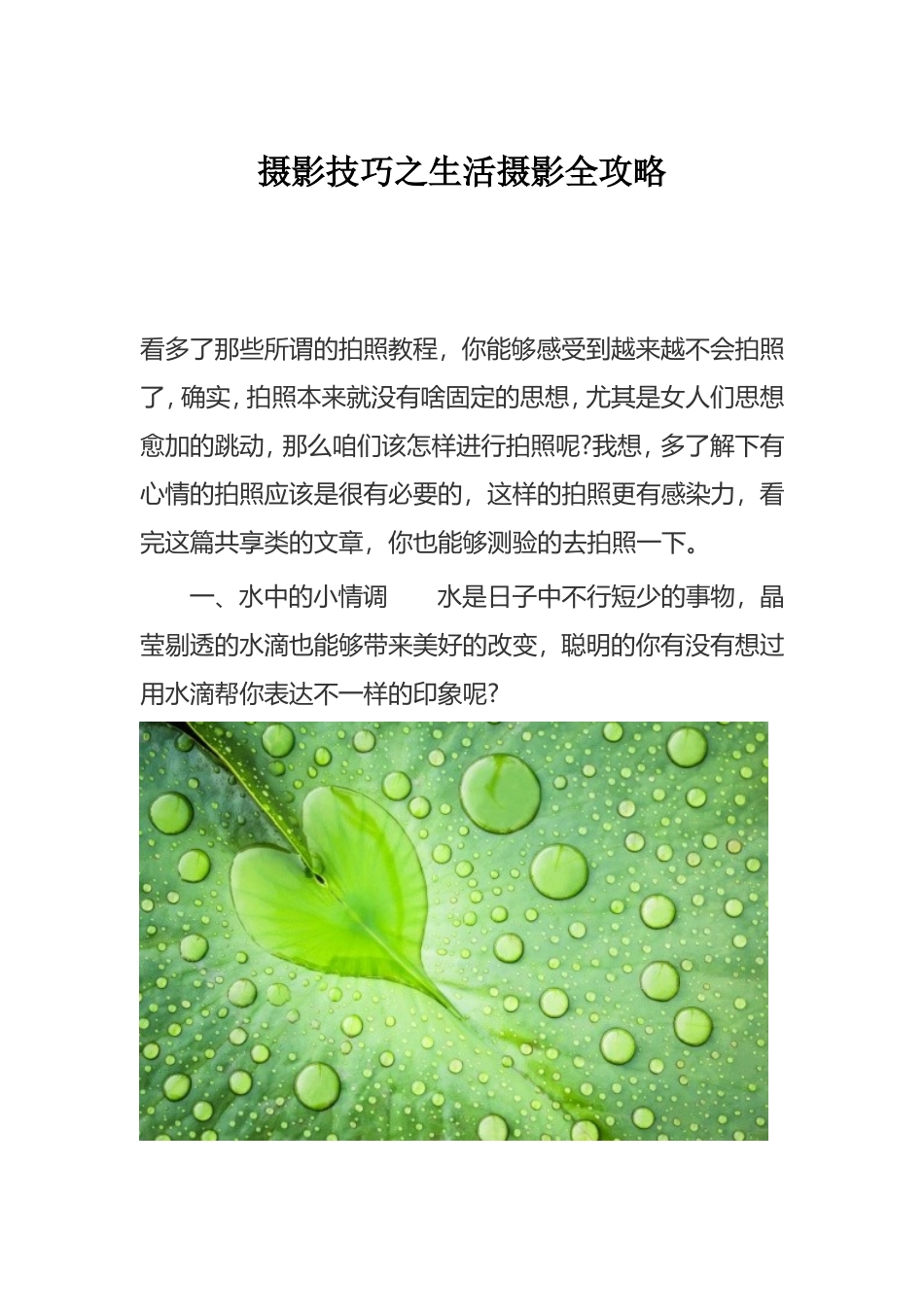 摄影技巧之生活摄影全攻略_第1页