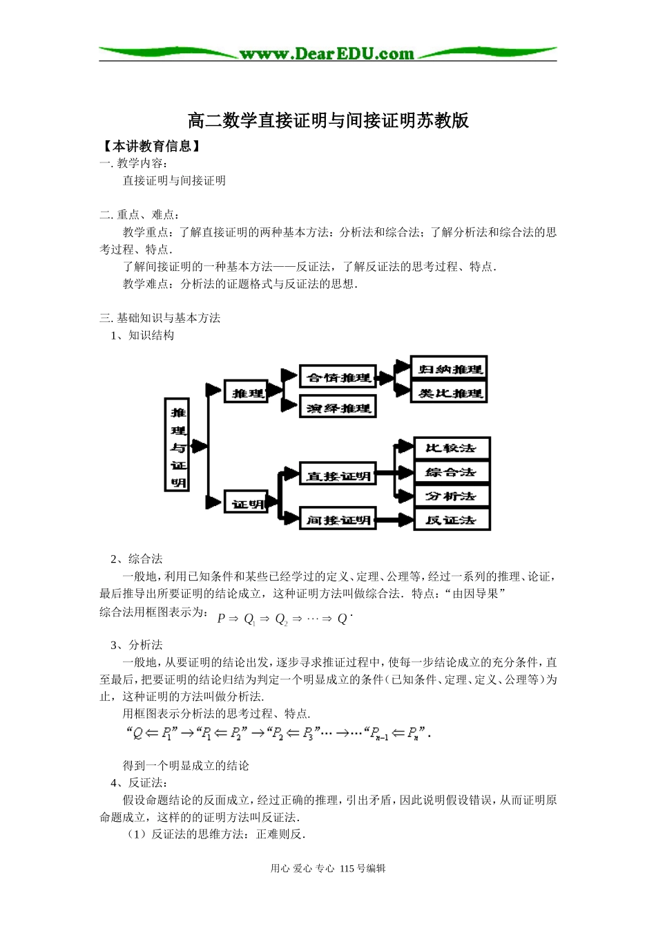 高二数学直接证明与间接证明苏教版知识精讲_第1页