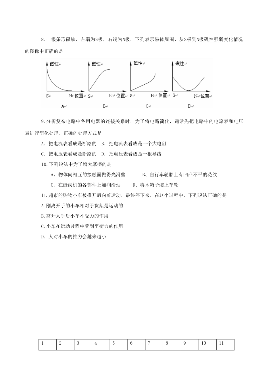 山东省东营市九年级物理第二次模拟试卷试卷_第2页
