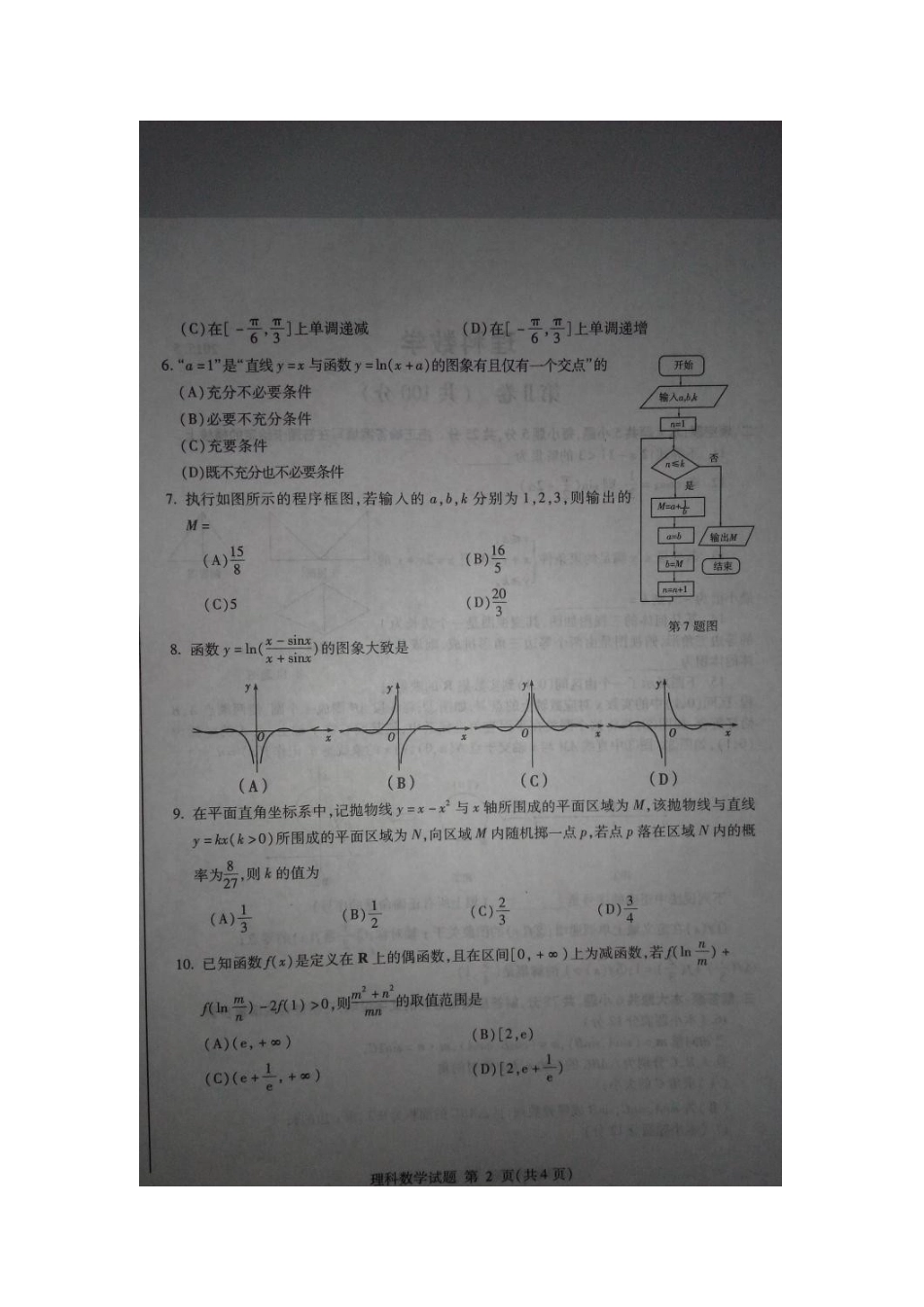 山东省临沂市高三数学第三轮考试试卷 理试卷_第2页