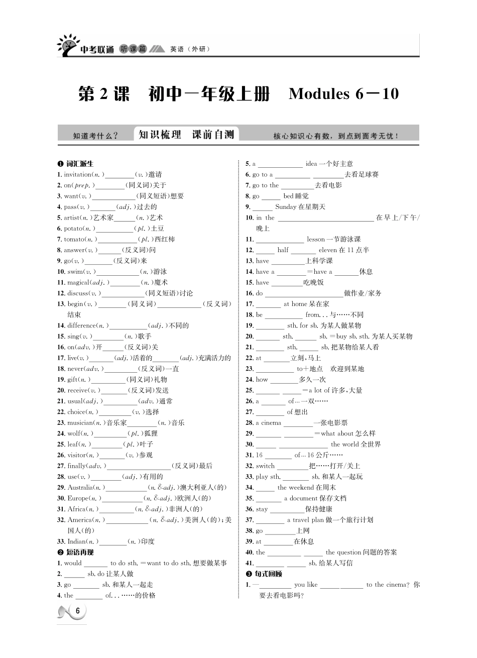 中考英语 听课篇2(pdf) 外研版试卷_第1页