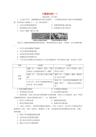 （新课标）高考历史二轮复习 小题强化练（一）-人教版高三全册历史试题