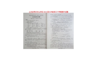 山东省枣庄市山亭区九年级语文下学期期中试卷试卷