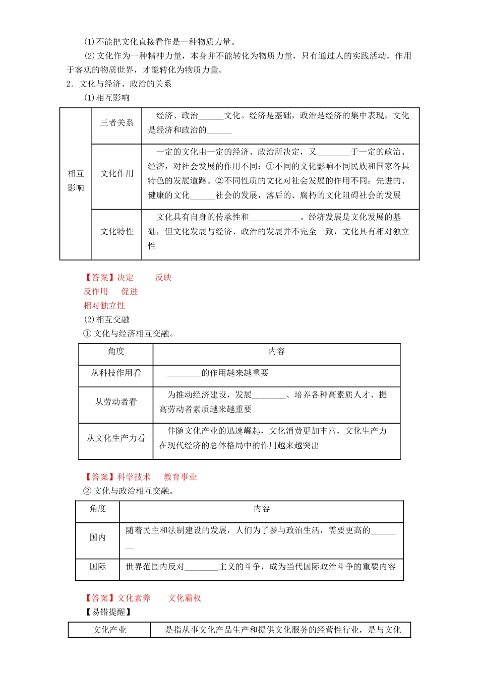 （讲练测）高考政治一轮复习 专题21 文化与社会（练）（含解析）新人教版必修3-新人教版高三必修3政治试题_第2页