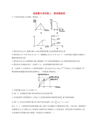 四川省广安市高考化学二轮复习 选择题专项训练3 图表数据型-人教版高三全册化学试题