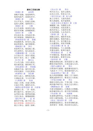 唐诗三百首(全集)