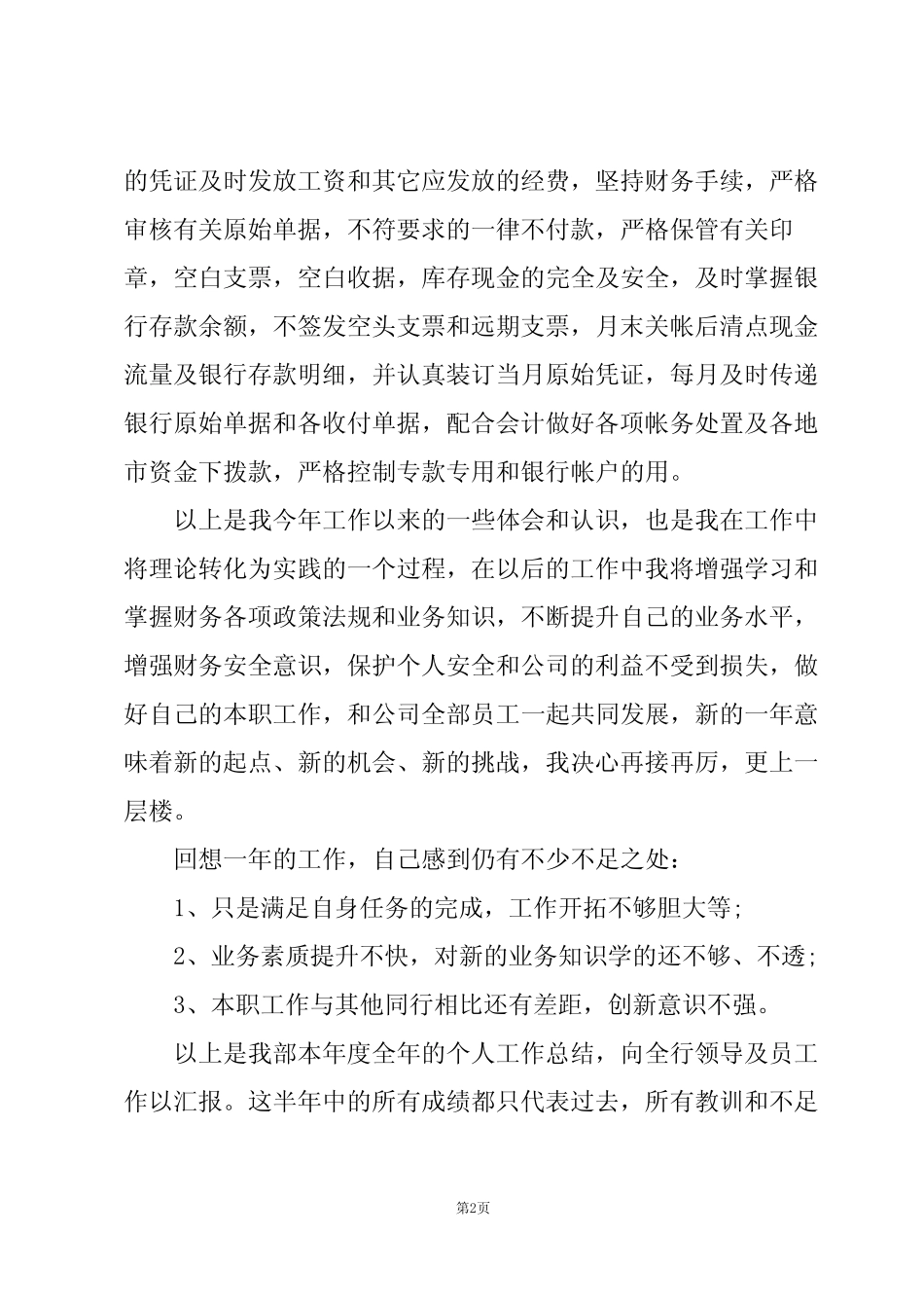 2024出纳员的工作总结【5篇】 _第2页