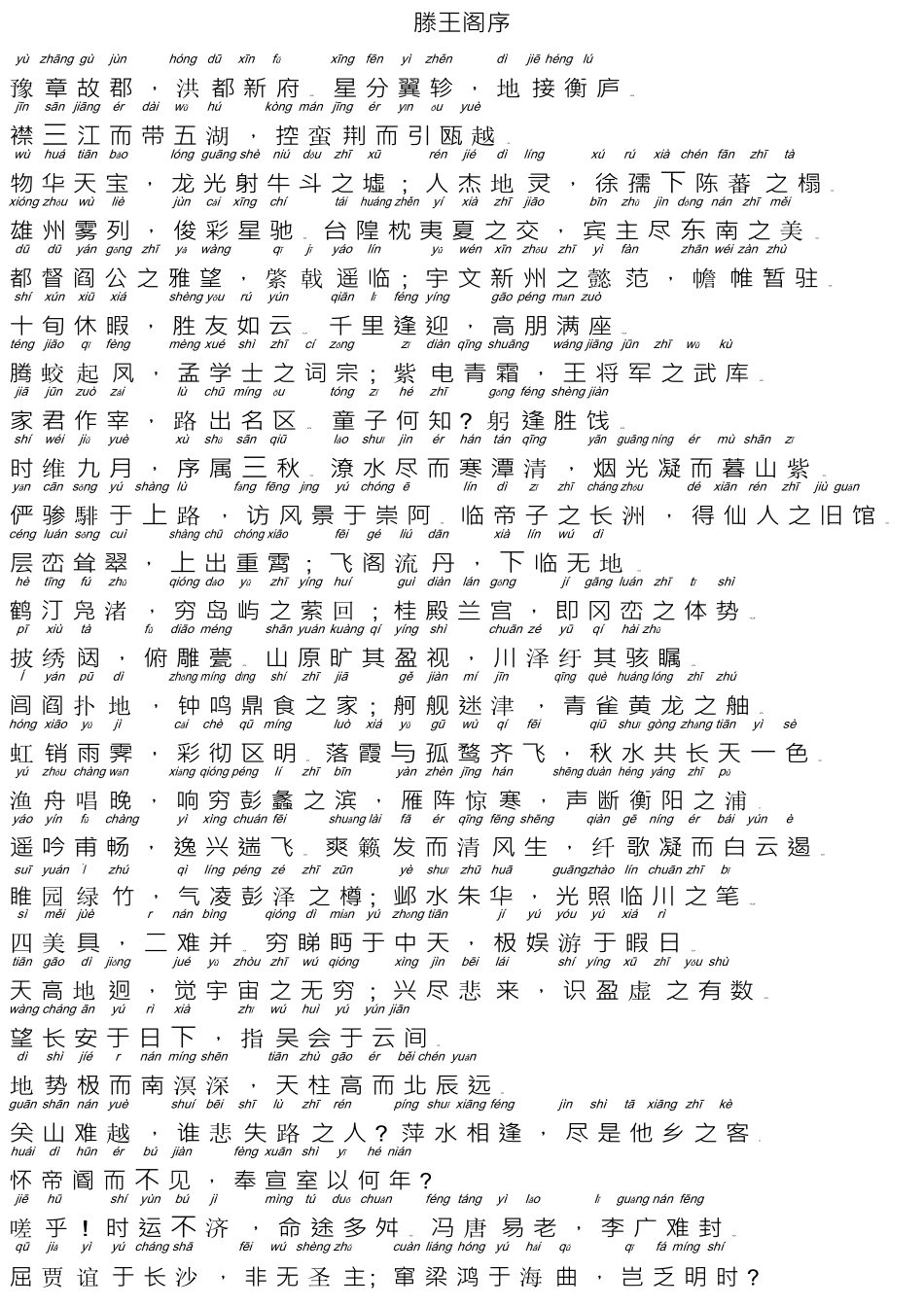 滕王阁序注音_第1页