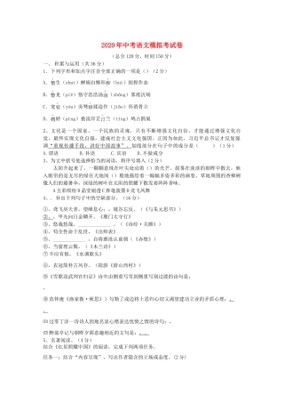 中考语文模拟考试卷试卷