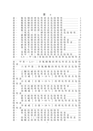 危险化学品特性表-第6类