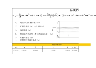 卧式储罐体积与液位关系计算工具
