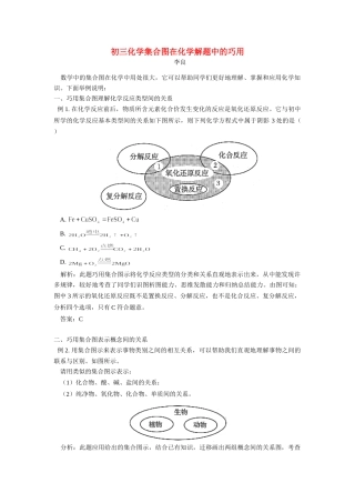 初三化学集合图在化学解题中的巧用 试题
