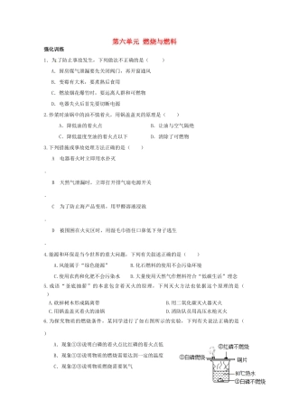 九年级化学上册(第六单元 燃烧与燃料)单元综合测试卷(新版)鲁教版试卷