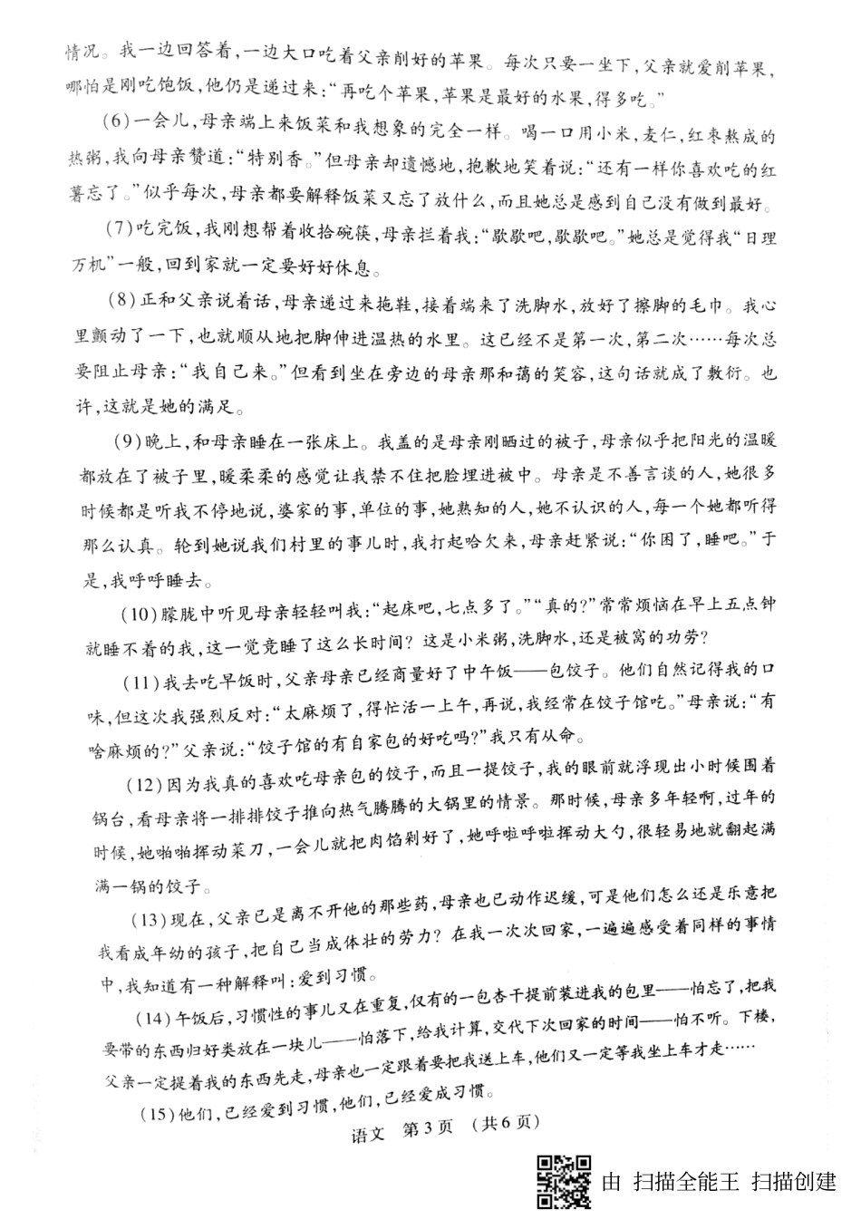 中考语文押题卷(pdf，无答案)试卷_第3页