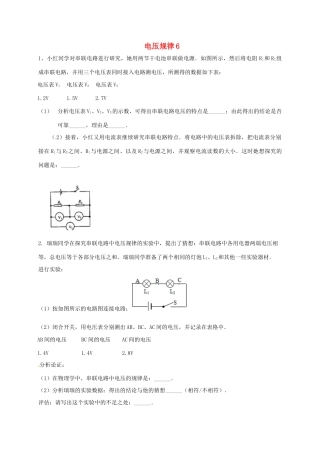 吉林省吉林市中考物理综合复习 电压规律6 新人教版试卷