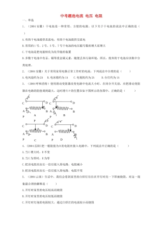 中考题选电流 电压 电阻 人教版试卷