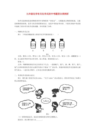 九年级化学有关化学式的中考题型分类例析专题辅导试卷