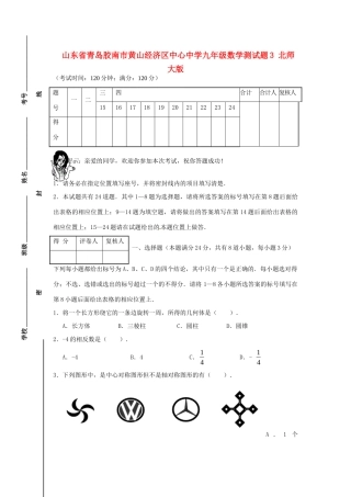 九年级数学测试卷3 北师大版试卷