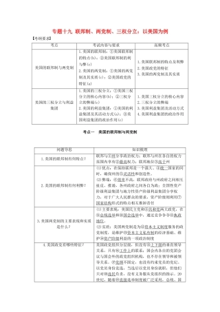 （浙江专用）高考政治二轮复习 专题十九 联邦制、两党制、三权分立：以美国为例 考点一 美国的联邦制与两党制试题-人教版高三全册政治试题