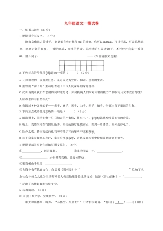 九年级语文下学期第一次模拟试卷