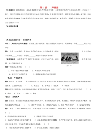 中考物理总复习专题系列 第1讲 声现象试卷试卷