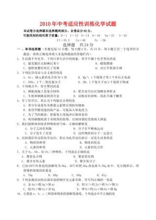 中考适应性训练化学试卷