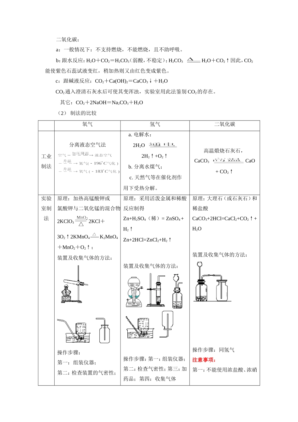 九年级化学期末复习(二)元素及其化合物知识人教四年制版试卷_第3页