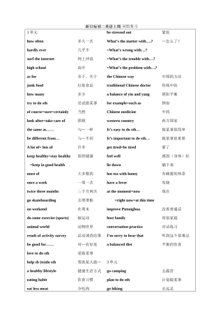 吉林地区八年级英语上词组总汇与测试试卷