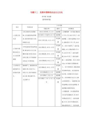 （课标专用 5年高考3年模拟A版）高考政治 专题十二 发展中国特色社会主义文化试题-人教版高三全册政治试题
