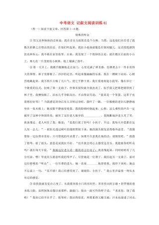 中考语文 记叙文阅读训练41试卷