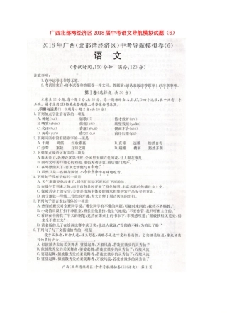 中考语文导航模拟试卷(6)试卷