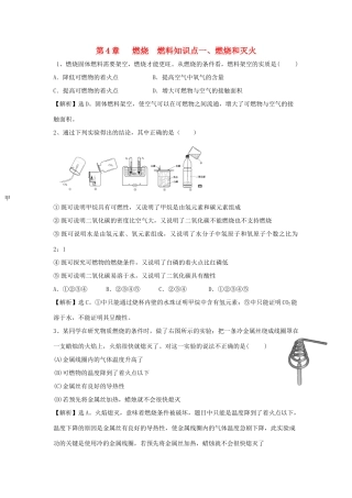 九年级化学上册 41(燃烧和灭火)精练精析 沪教版试卷