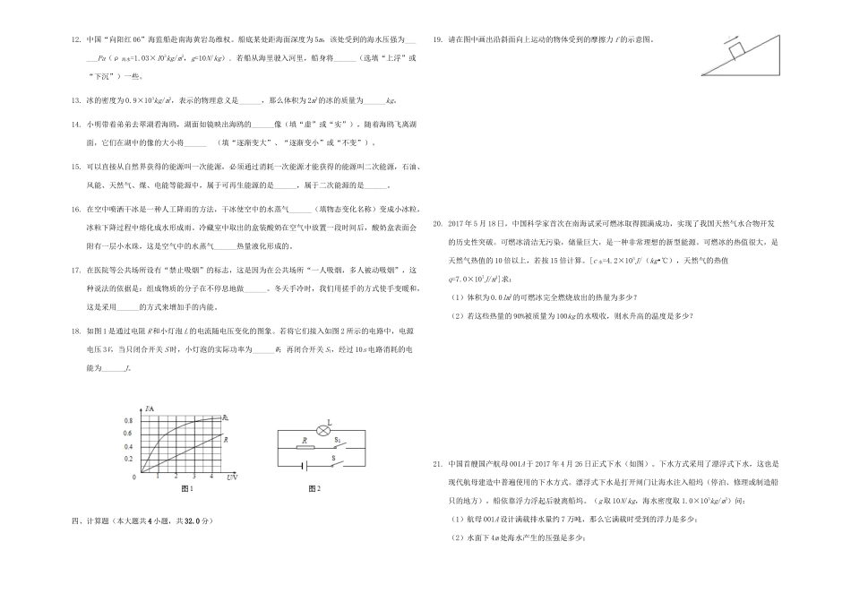 中考物理模拟试卷(含解析)试卷_第2页