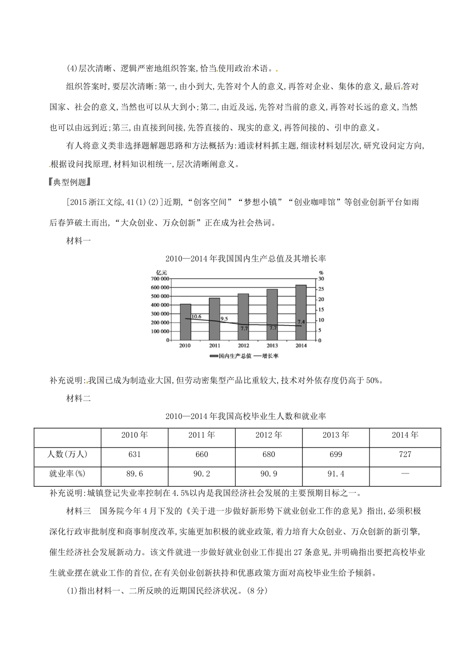 （浙江选考）高考政治一轮复习 题型突破训练 突破9类非选择题 15 题型十五 意义类非选择题-人教版高三全册政治试题_第2页