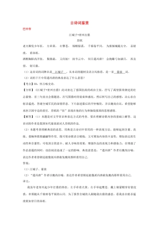 中考语文试卷按考点分项汇编 古诗词鉴赏试卷